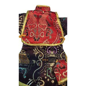 Wine Bottle Cover 3 piece set Hat Vest Kimono Red Black Silver Purple Gold Trim